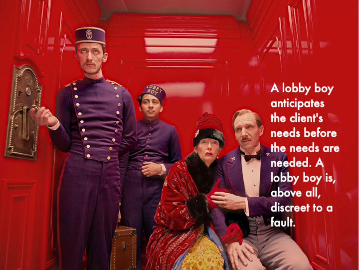 The Grand Budapest Hotel: anticipating guests' needs